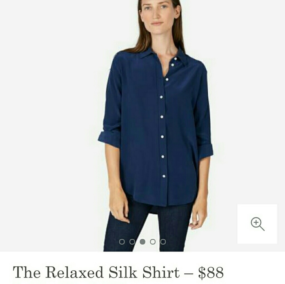 Everlane royal blue relaxed silk shirt